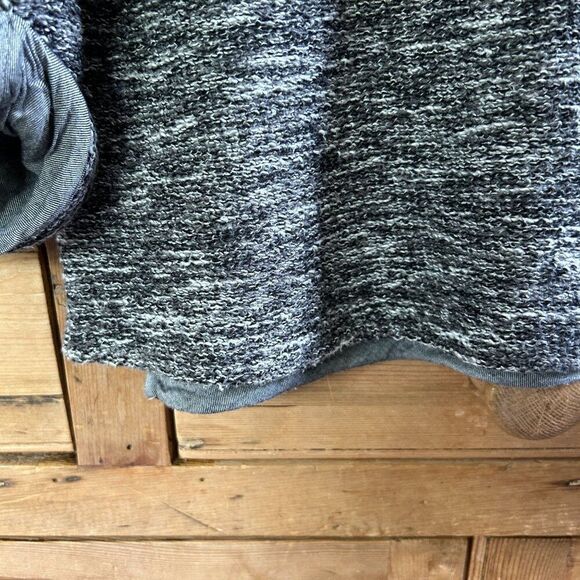 Women's Vince Small Sweater Heathered Gray Knit Rolled Sleeves Boat Neck - Picture 6 of 11